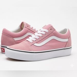 Vans Pink Low-Top Sneakers with White Stripe